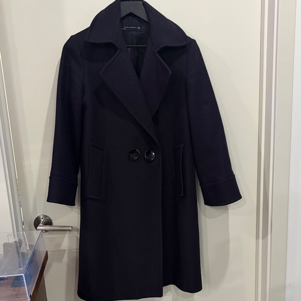 Elegant Black Double-Breasted Coat